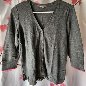 Women's GAP Body 3/4 Sleeve Gray Cardigan Size Small